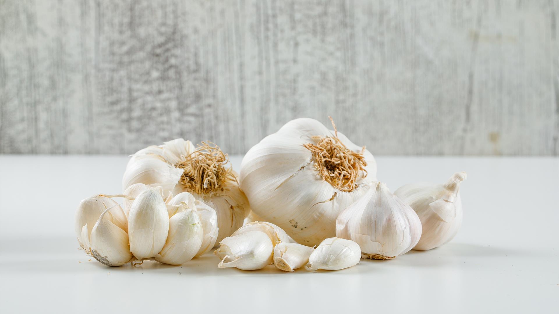 Garlic on White surface
